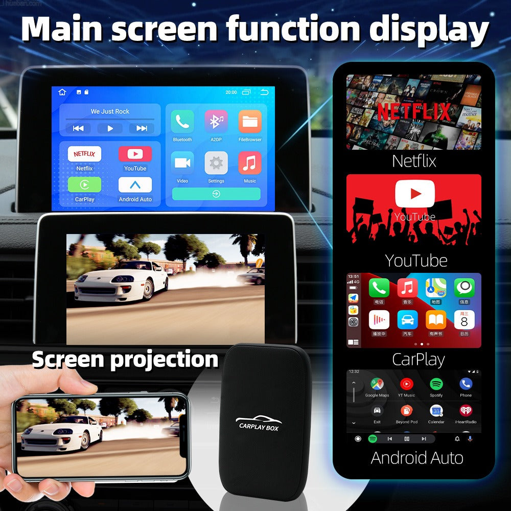 Wireless Carplay Android Auto Smart TV Box Support